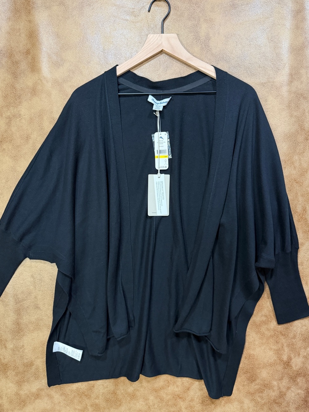 Tommy Bahama Black Open-Front Cardigan